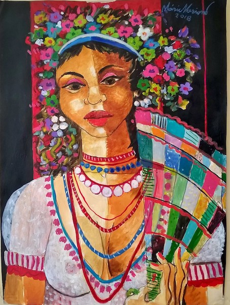 Mulata com Leque - 41 x 34 cm - ASP - 2018