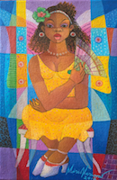 Mulata com Leque - 30 x 20 cm - OST - 2016